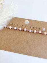 Lade das Bild in den Galerie-Viewer, Armband Naturstein taupe brown & rose peach