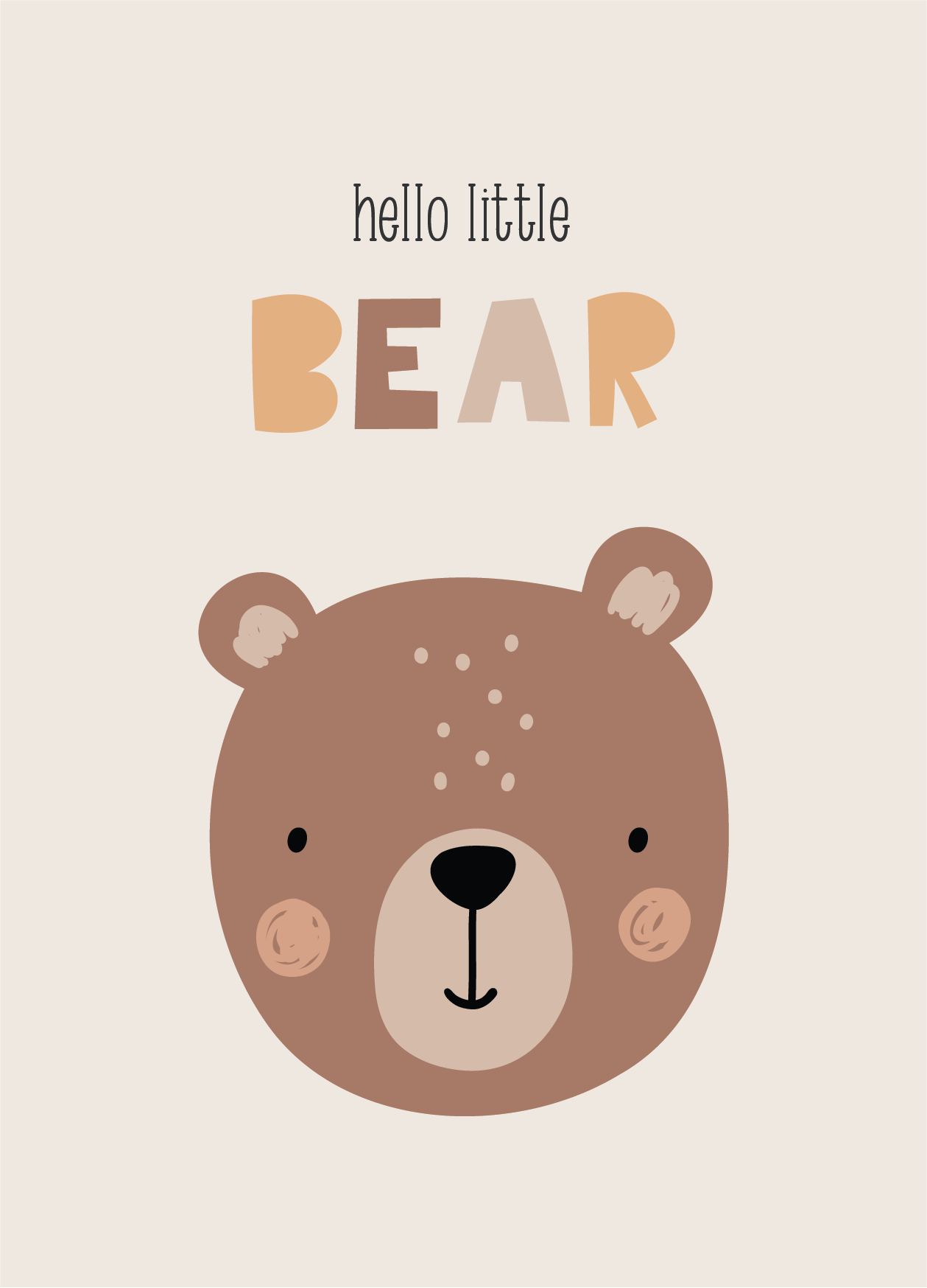 Grusskarte hello little bear